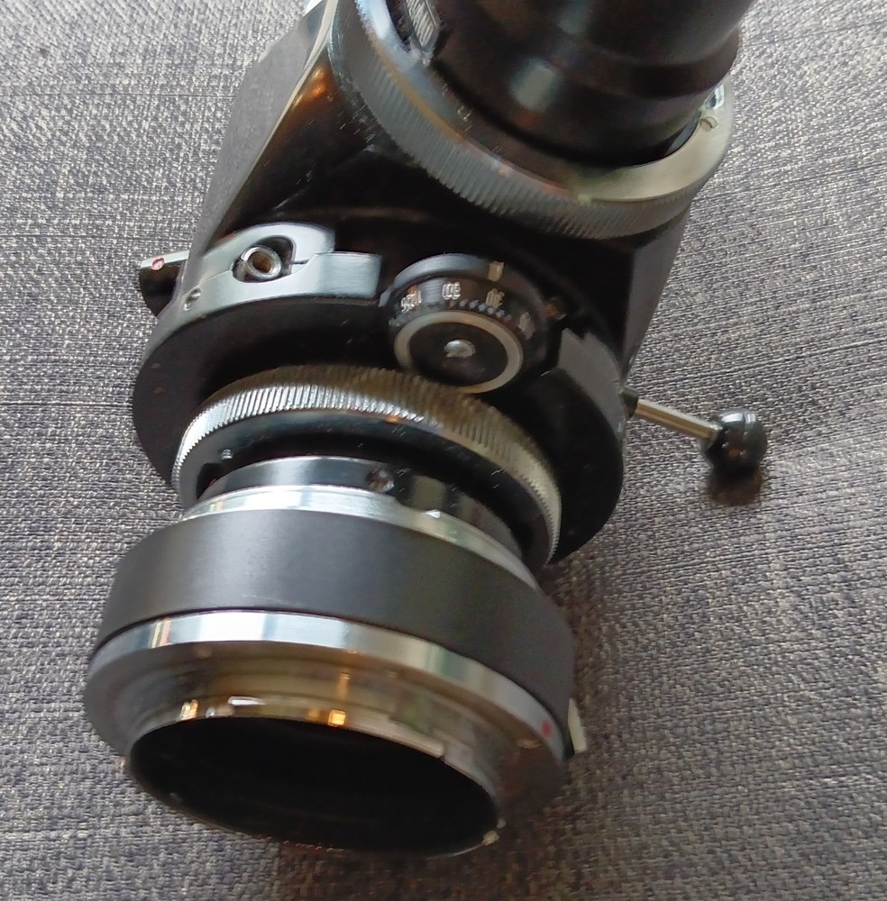 VINTAGE HEERBRUGG MICROSCOPE CAMERA ADAPTER ASSEMBLY WITH SHUTTER