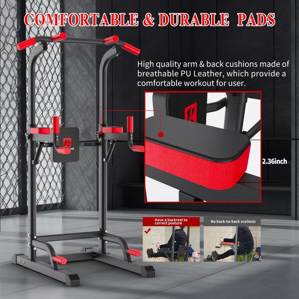 Power Tower Dip Station, Multi-Function Assistive Trainer Pull Up