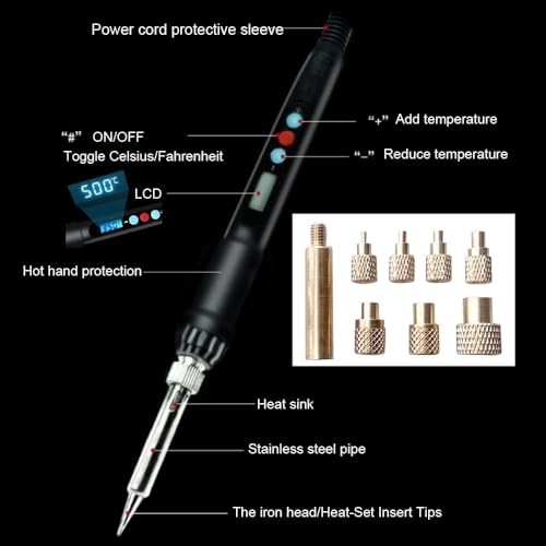 Heat Set Insert Tool with 370PCS Threaded Inserts Brass Machine+370 inserts