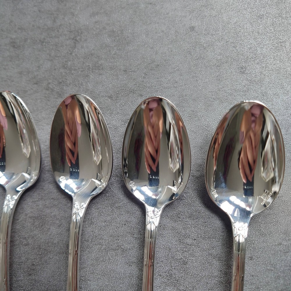 Christofle Rubans Coffee Spoon 6pcs Silverplate Flatware Excellent