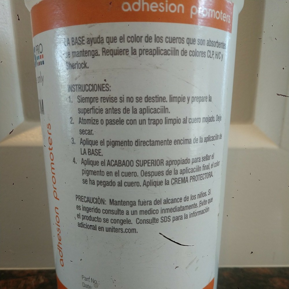 UNITERS PRE- BOTTOM S( Solvent( Adhesion Promoters) Solution For Leather prof.