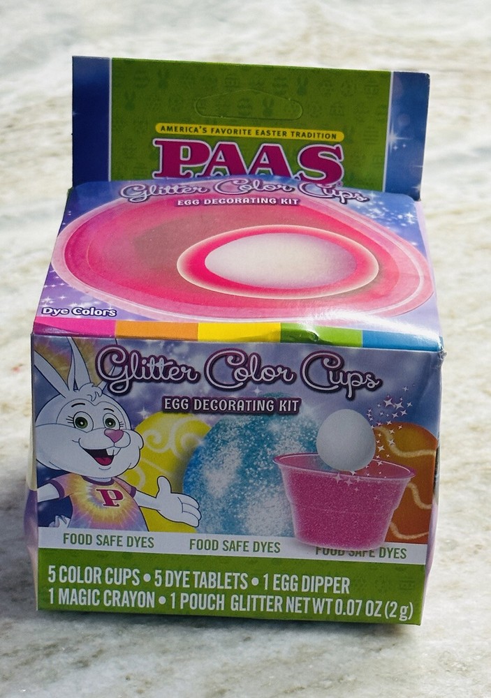 Glitter Color Cups Egg Decorating Kit PASS Dye Colors-Easter