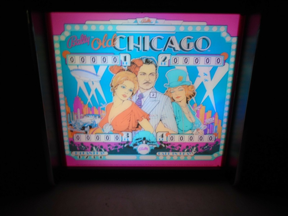 Bally Old Chicago Pinball Head LED Display light box