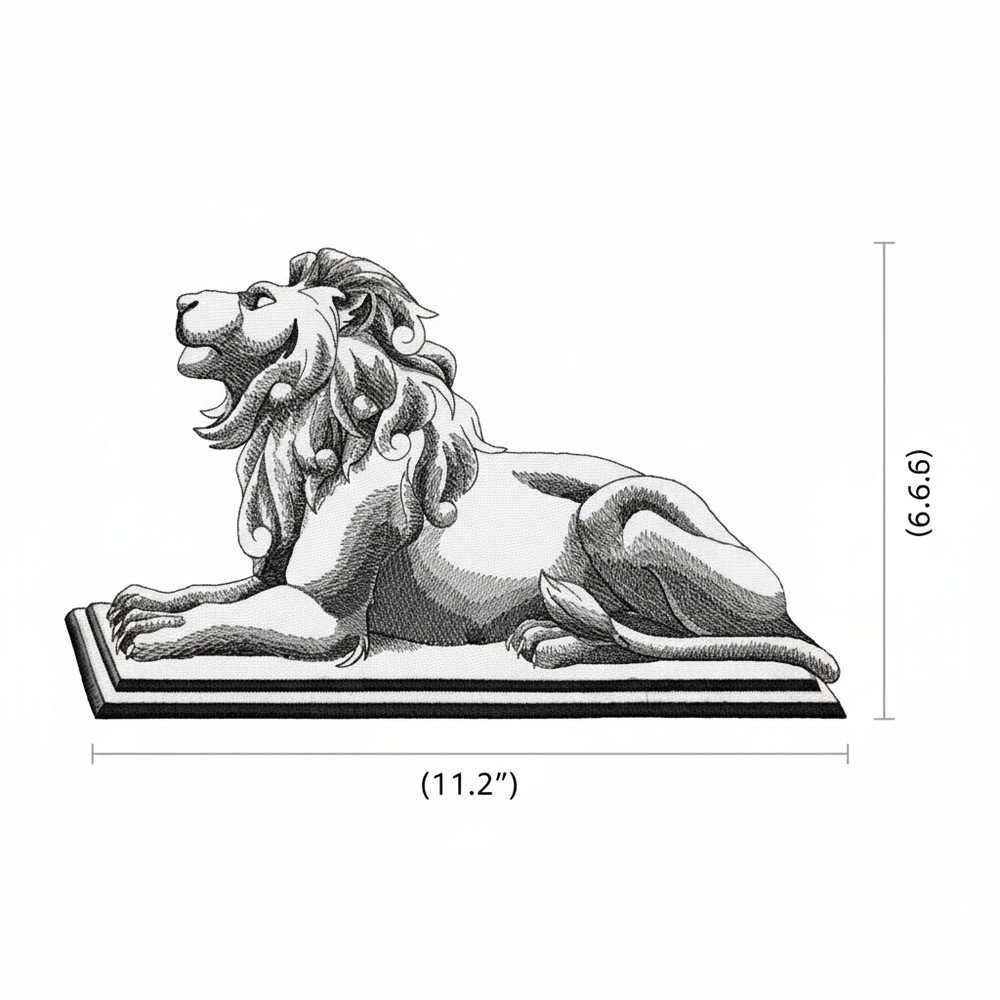 Stately Lion Patch | Black & White