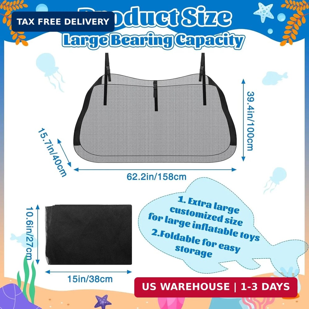 Pool Float Storage Net, Hanging Pool Float Storage Organizer Mesh Bag Adjustable