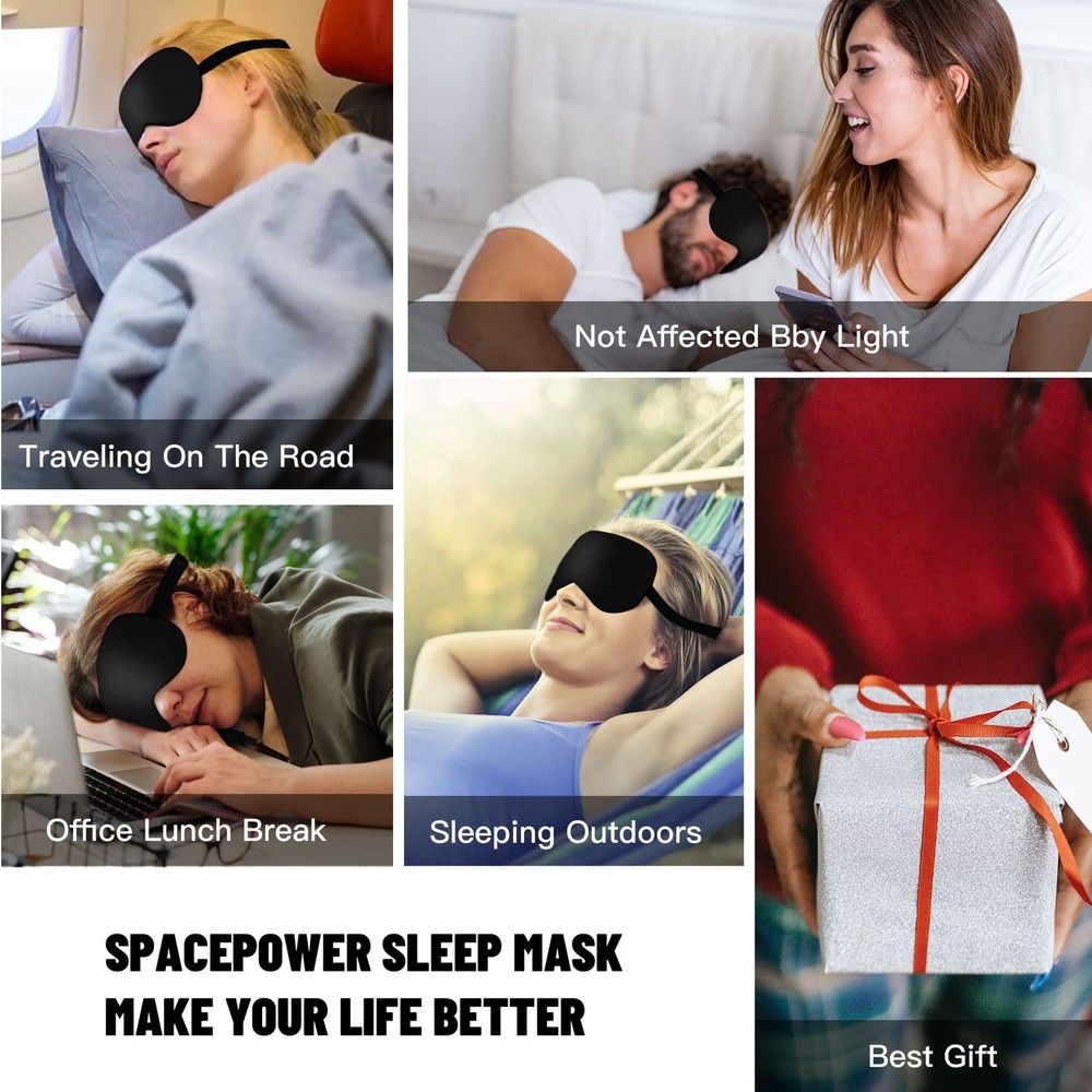 Double Sided Silk Sleep Eye Mask - Breathable & Light Blocking Sleeping Relax