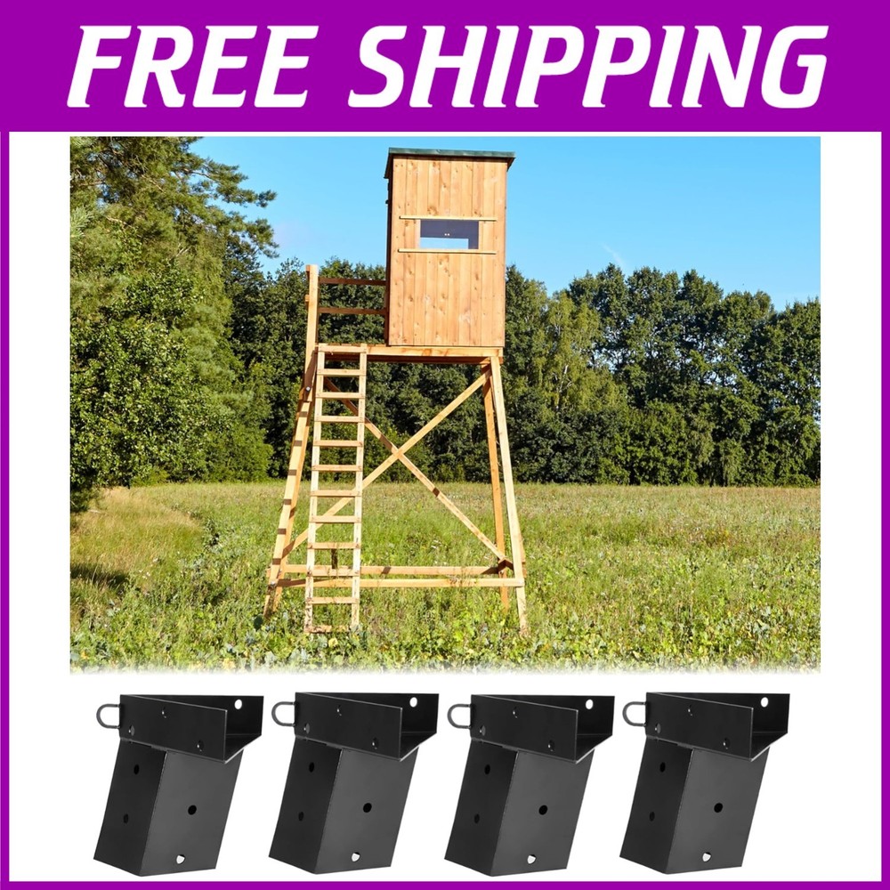 Elevated Deer Blind Brackets - Powder Coated Steel, 4 Pack