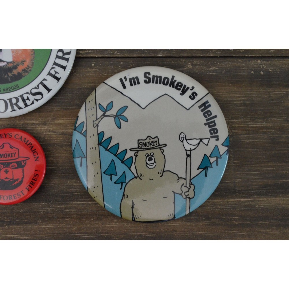 Smokey The Bear Button Pin Lot