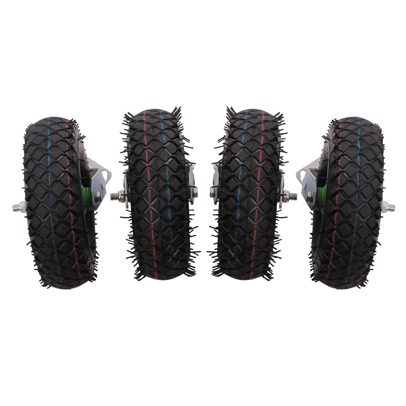 Heavy Duty 10 inch Caster Wheels 4 Pack Rubber Swivel Caster Inflatable Wheels