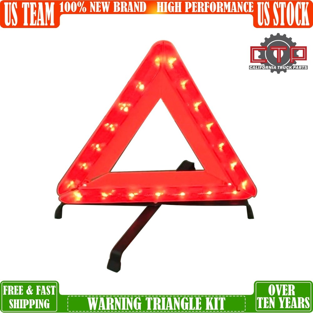 Emergency Safety Warning Triangle Kit , Road Safety Triangle with Warning Lights