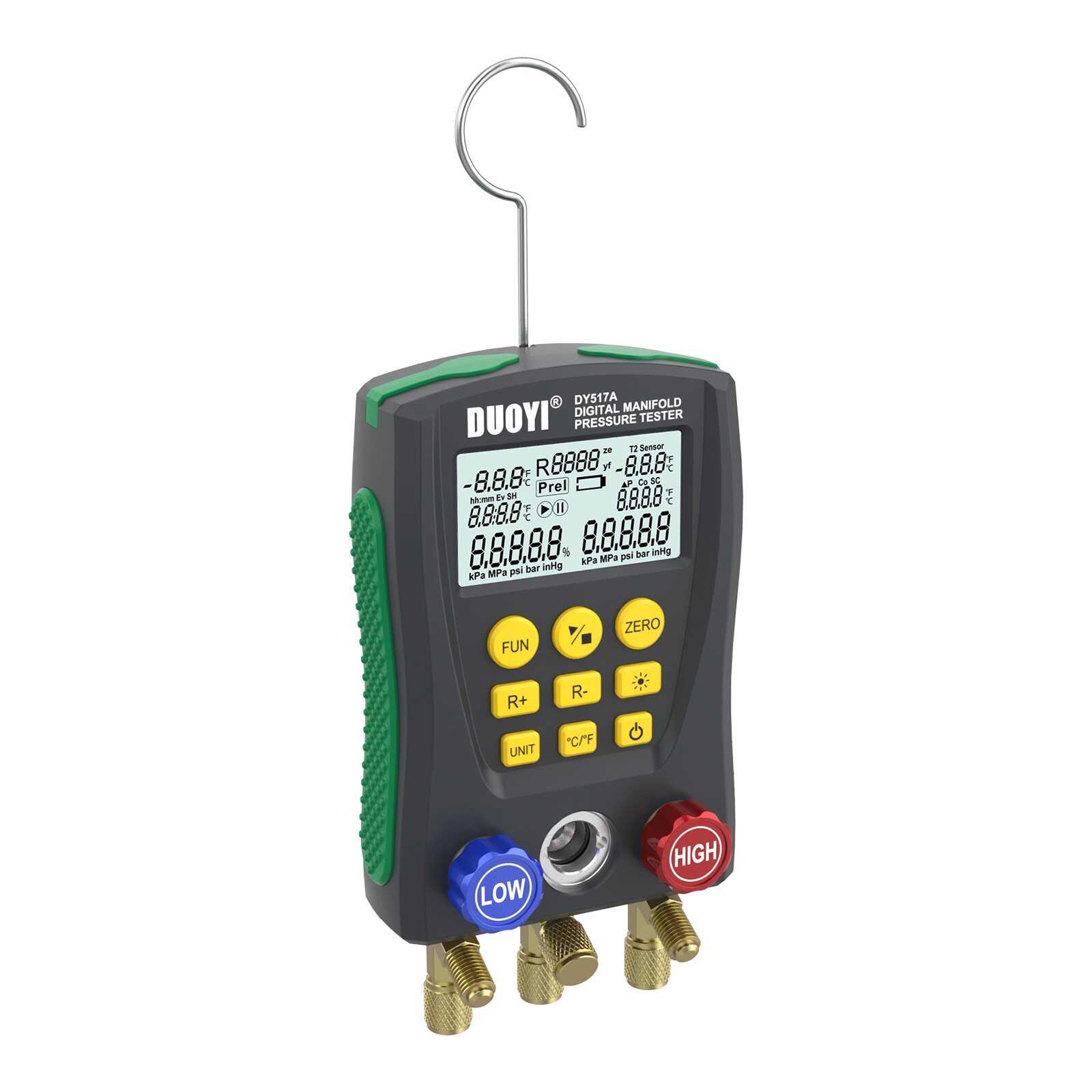 DUOYI DY517 Refrigeration Digital Manifold Gauge Meter HVAC Vacuum Pressure