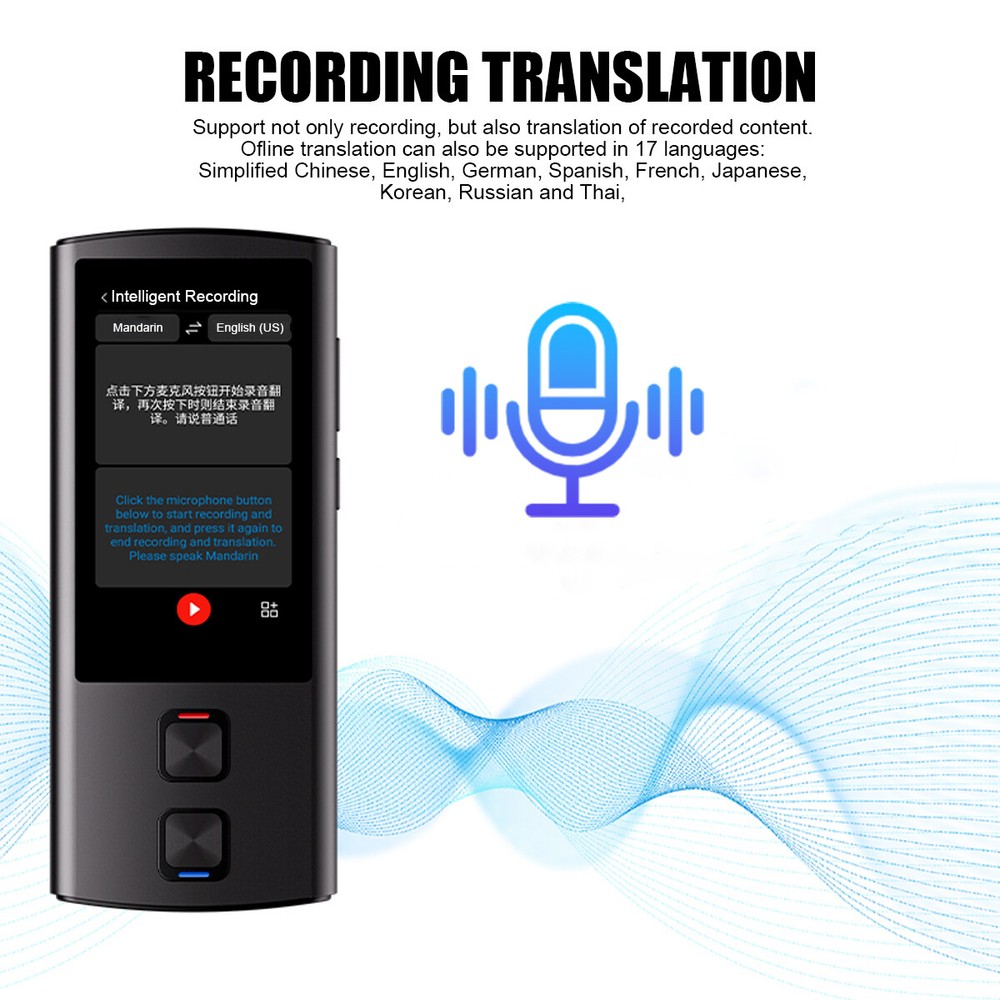 Offline Smart Voice Translator Wifi Translation Bluetooth-Support 138 Language
