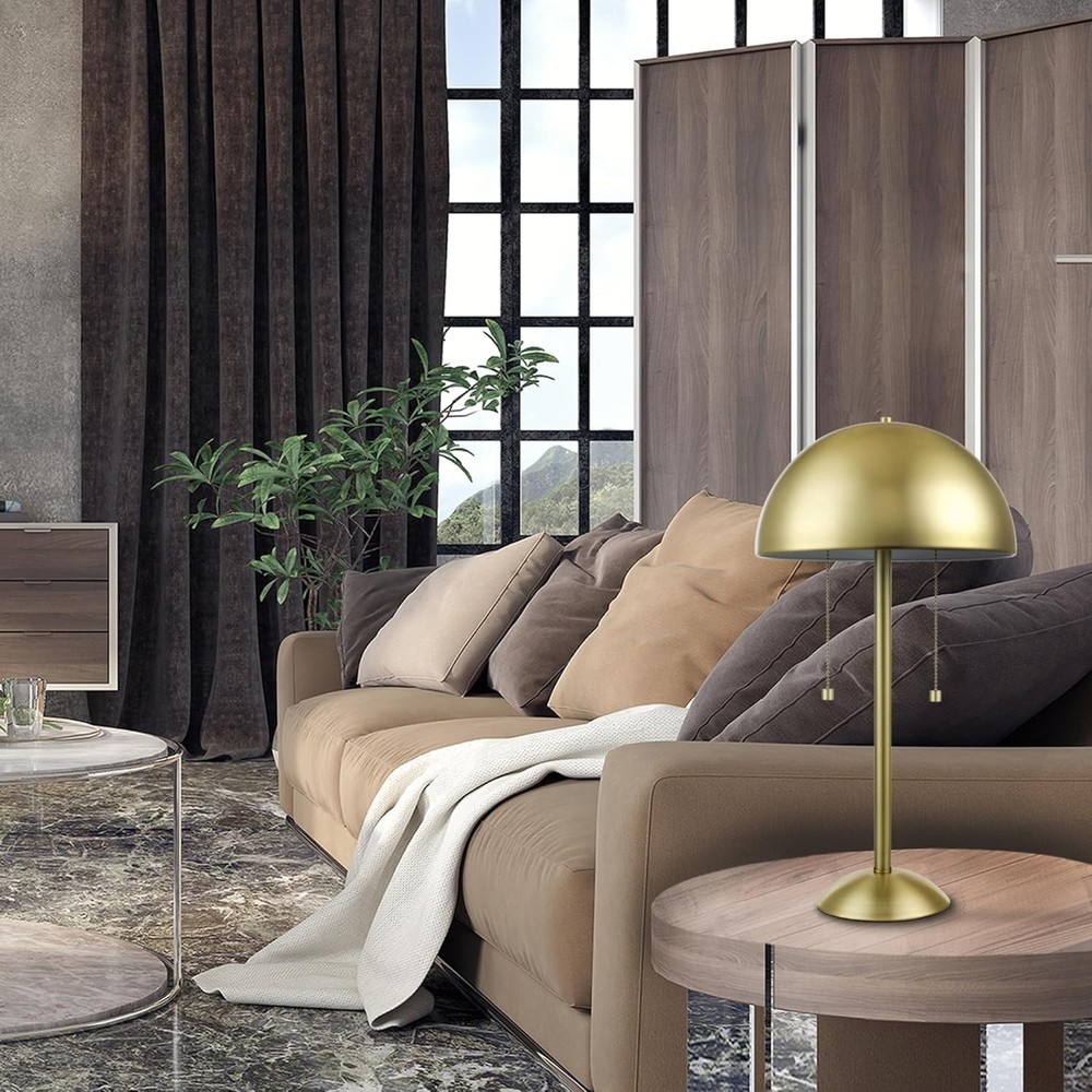 Matte Brass 21 Electric Table Lamp with Double Pull Chain - 2 Lights