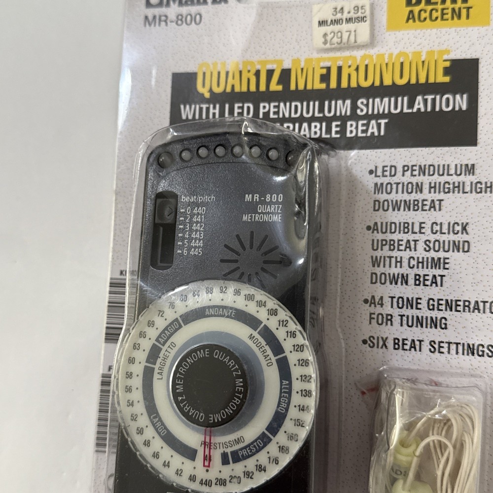 Matrix MR-800 Quartz Metronome w/ LED Pendulum Simulation & Down Beat Accent