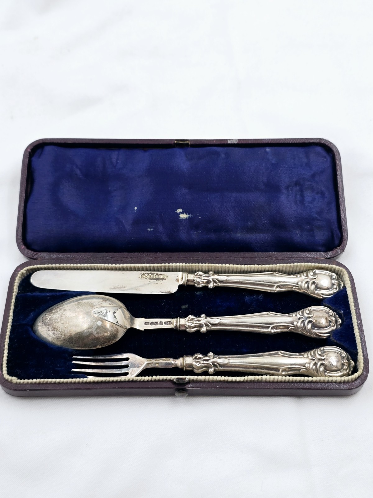 Antique English Sterling Christening Set