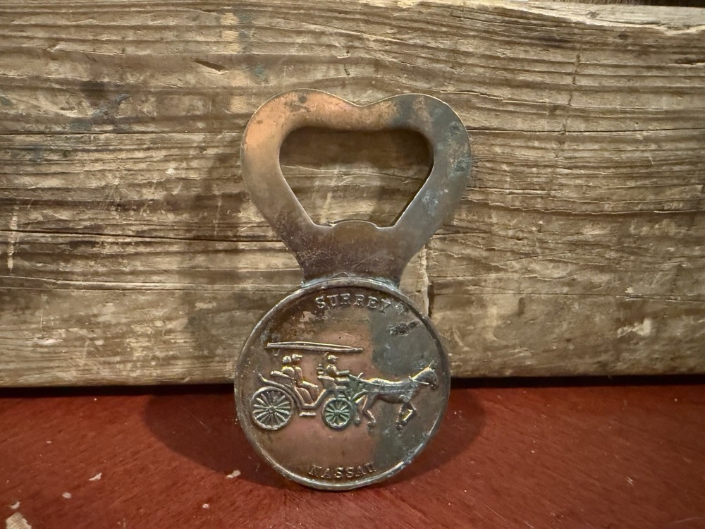 Vintage Solid Brass Double Sided Bottle Opener Nassau