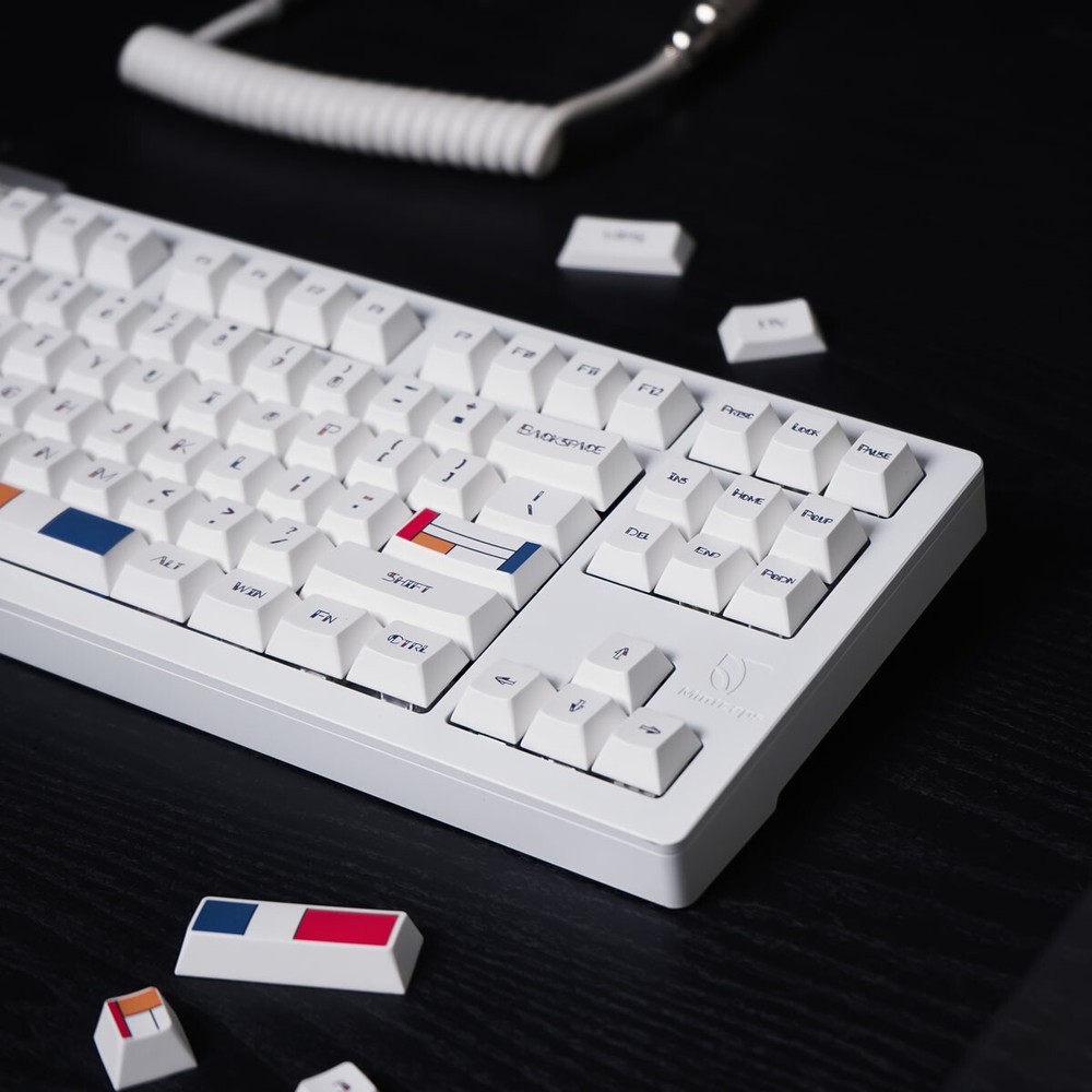 Mondrie Abstract White Theme keycaps 142Pcs/set PBT Cherry Profile