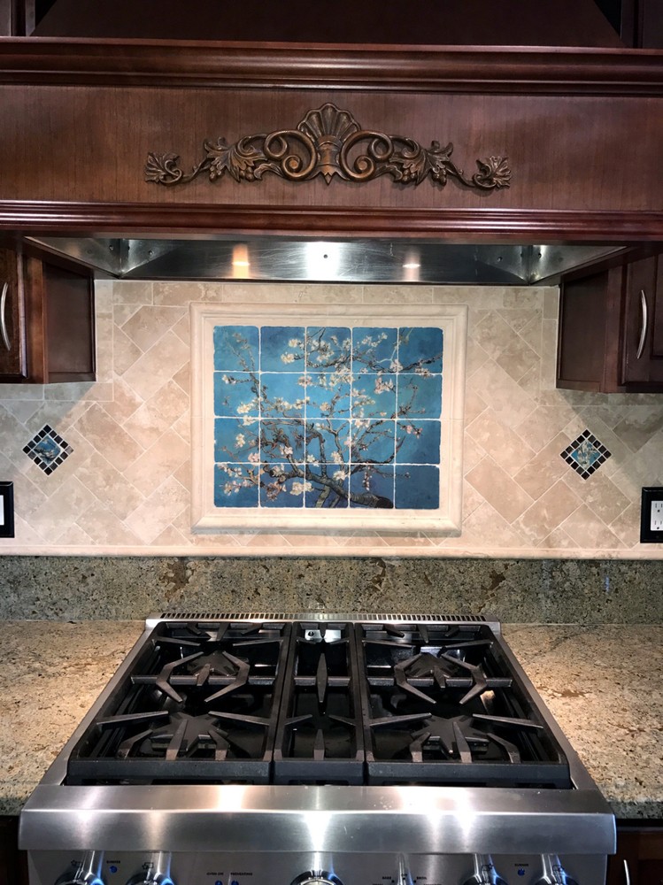 Art Blossoming Almond Tree Ceramic Mural Backsplash Bath Tile #2158