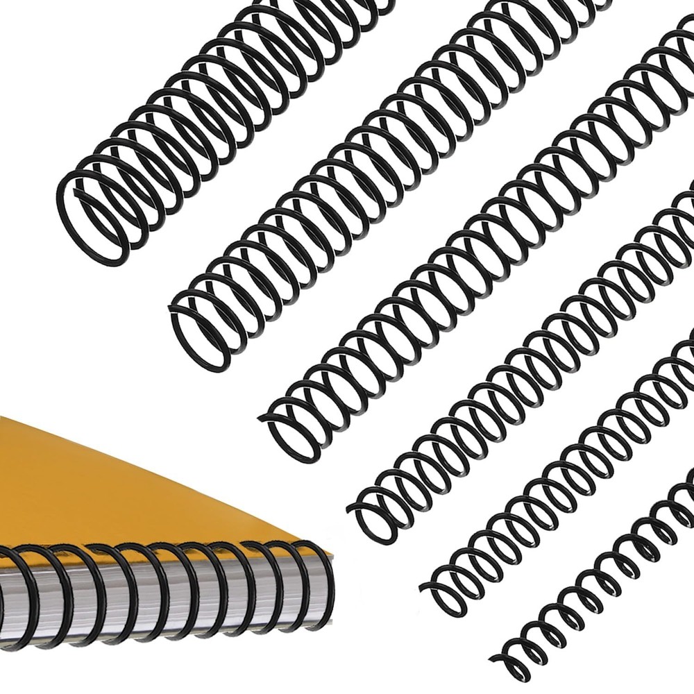 120 Pack Plastic Spiral Binding Coils Multi Sizes 4:1 Pitch Spine Coils