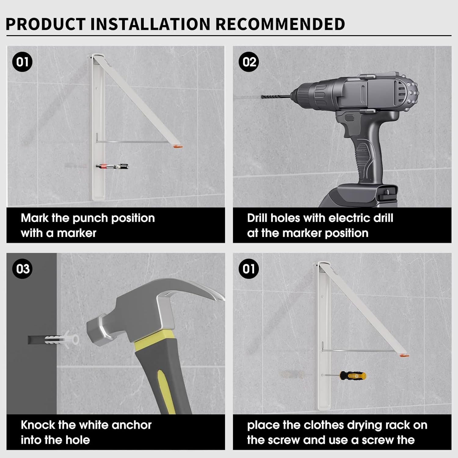 Clothes Drying Rack for Laundry Drying Rack Wall Mounted Clothes Hanger Rack Ret