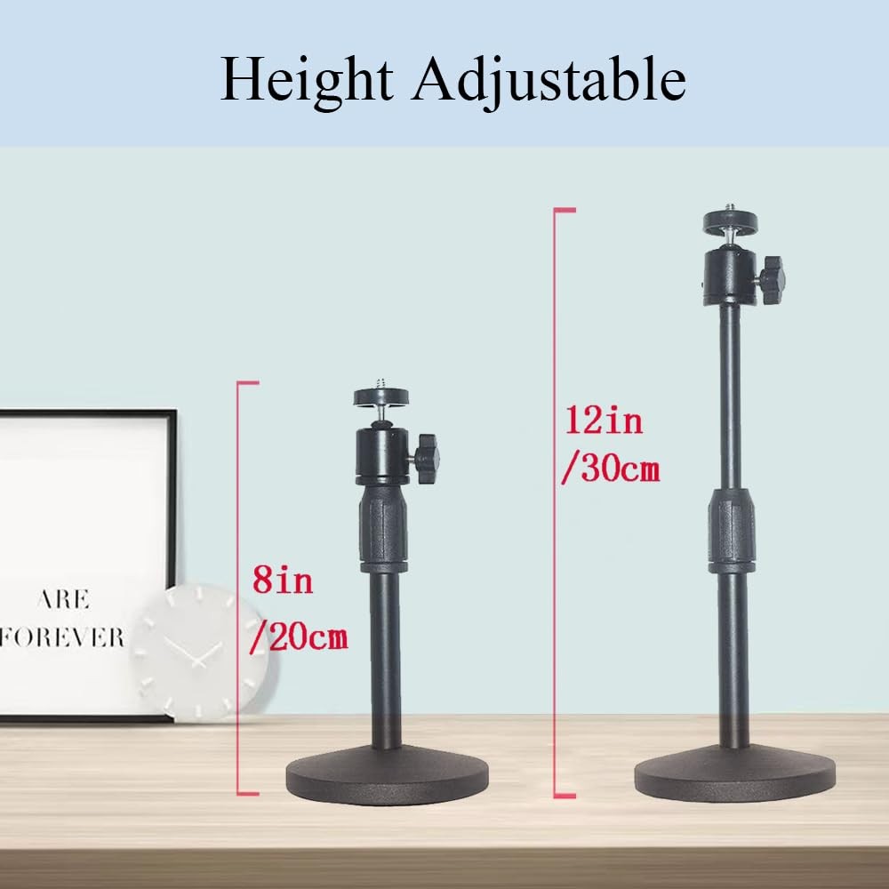 Mini Desktop Projector Stand Mount Angle Adjustable 1/4in Screw 360 Adapter