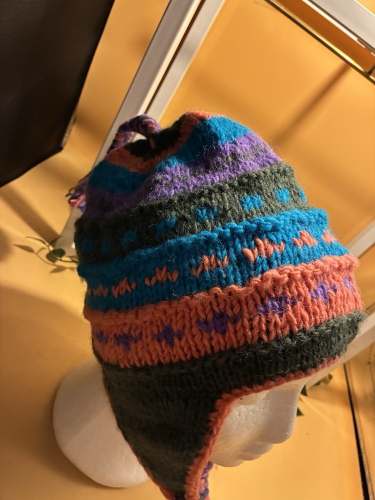 Peruvian Style: Funky Colours mix soft wooly hat