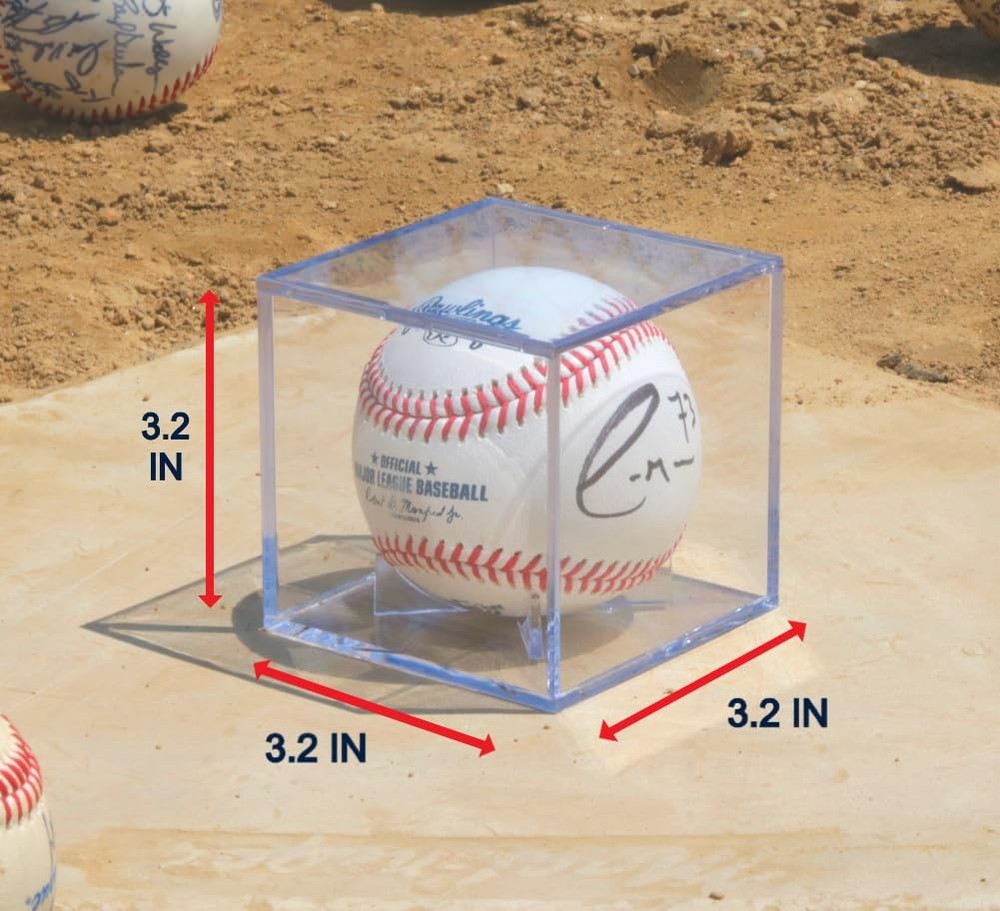 2 Count Baseball Cube - Crystal Clear UV Protected Acrylic Display Case Box -...
