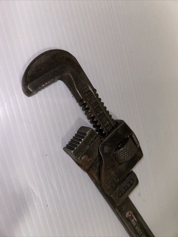 Trimo 8" Adjustable Pipe Monkey Wrench Trimont Mfg Co~ Roxbury MA Cleaned