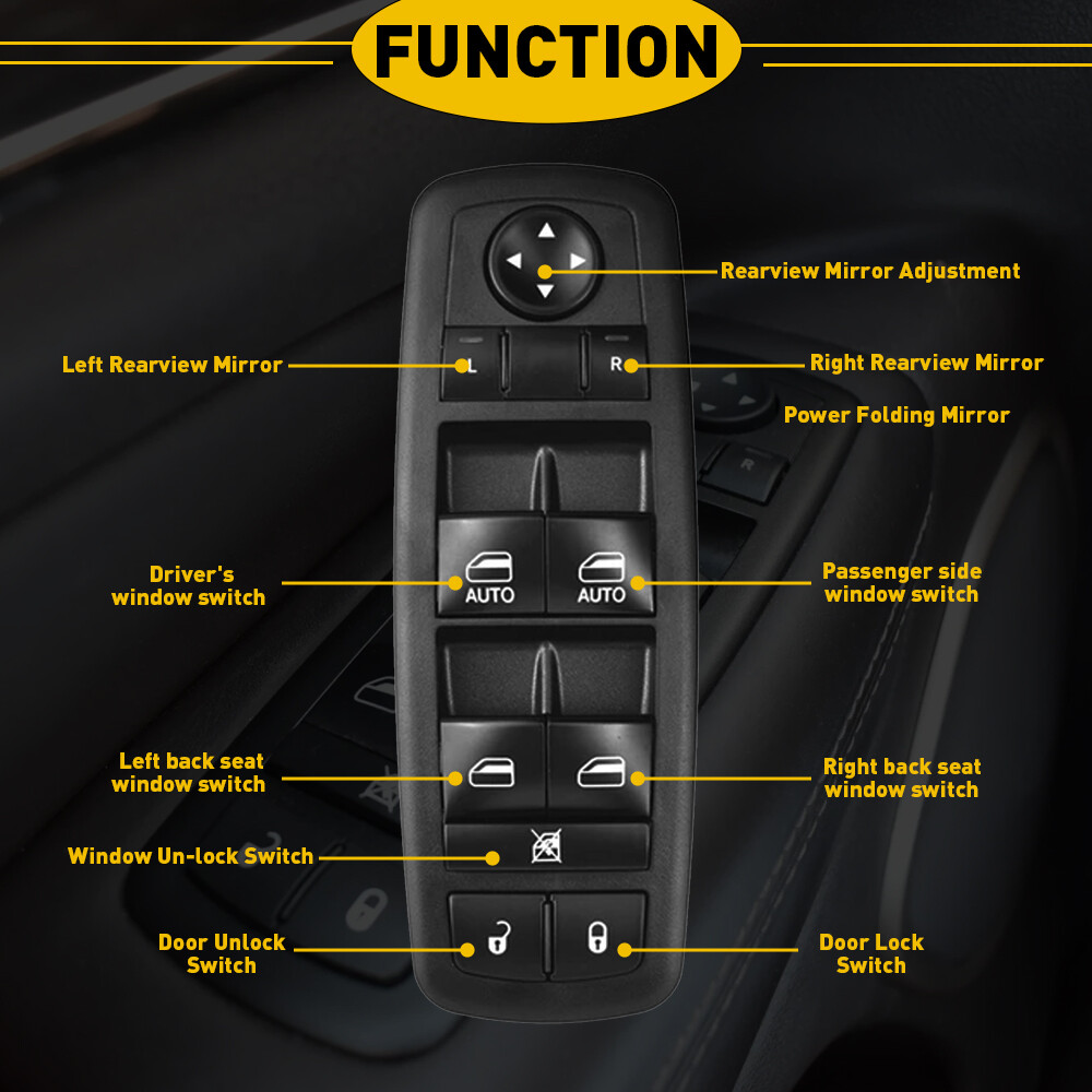 Driver Side Door Window Switch Panel Control For 2017 2018-19 Chrysler Pacifica