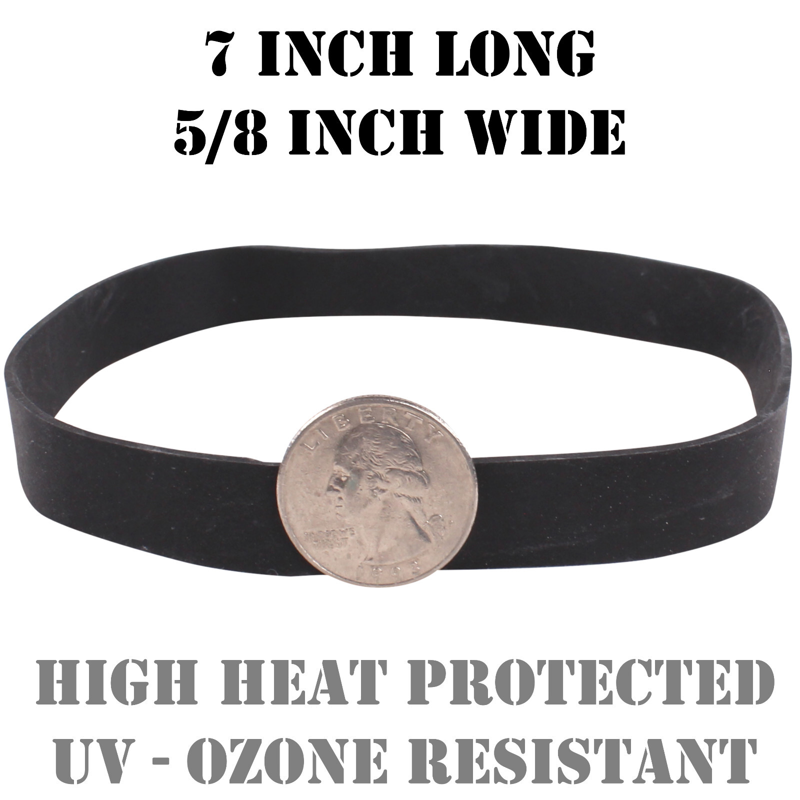 Platinum Rubber Bands #107 Size Black (Extra Wide 5/8 Inch, Large) UV Rated 1LB