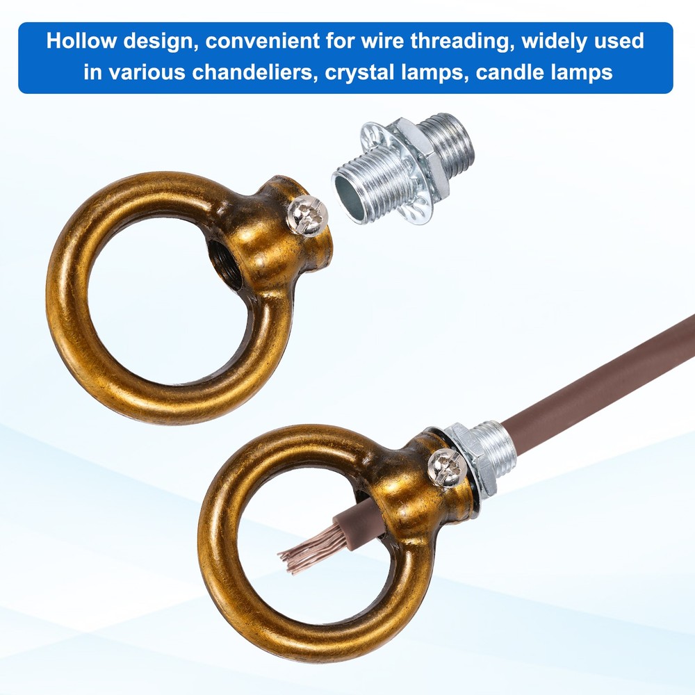 8kg M10 1.5x2" Thread Lifting Eye Nut Holder Hook Ring Gold Copper