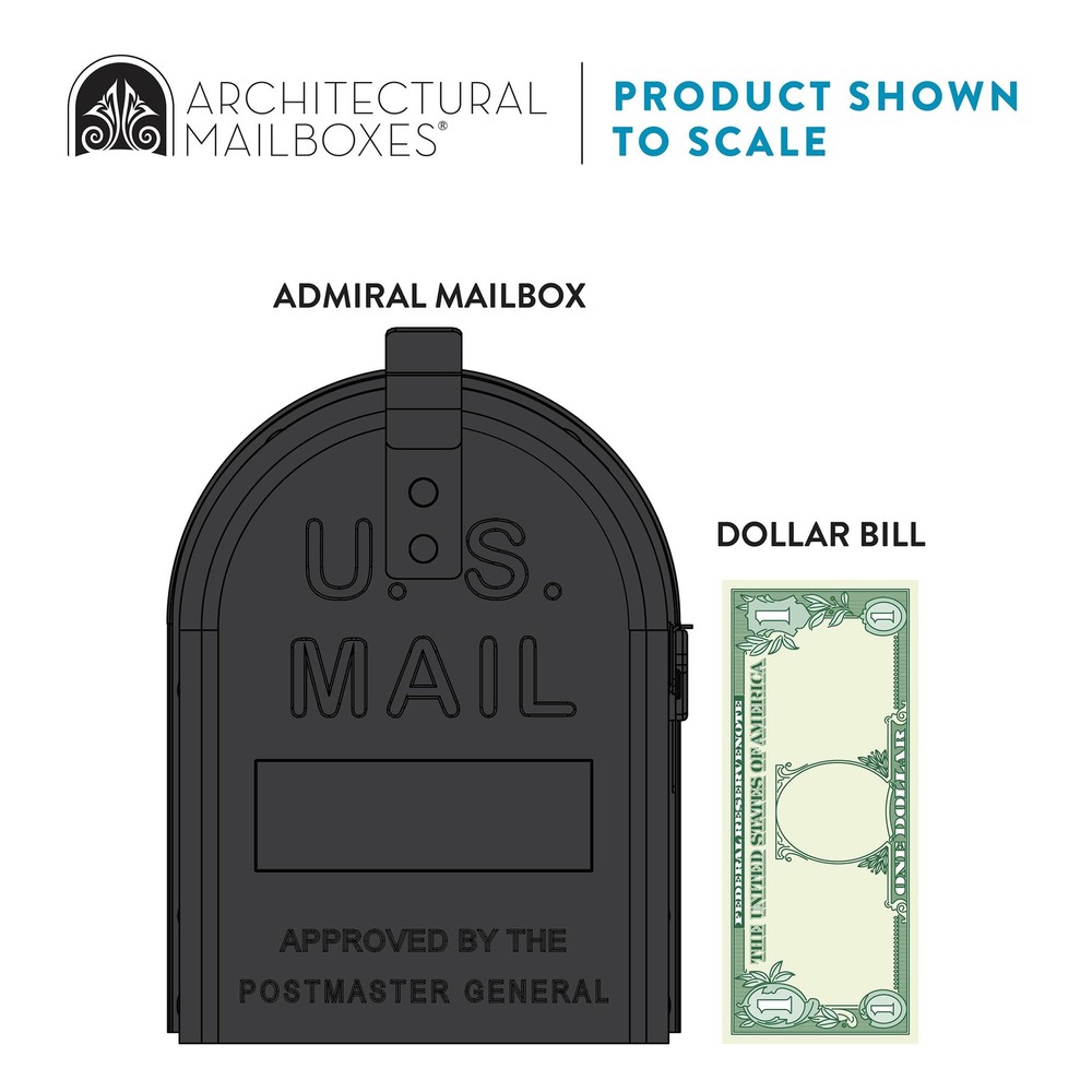 Rust-Proof Aluminum Post Mounted Mailbox for Curbside Residential Delivery