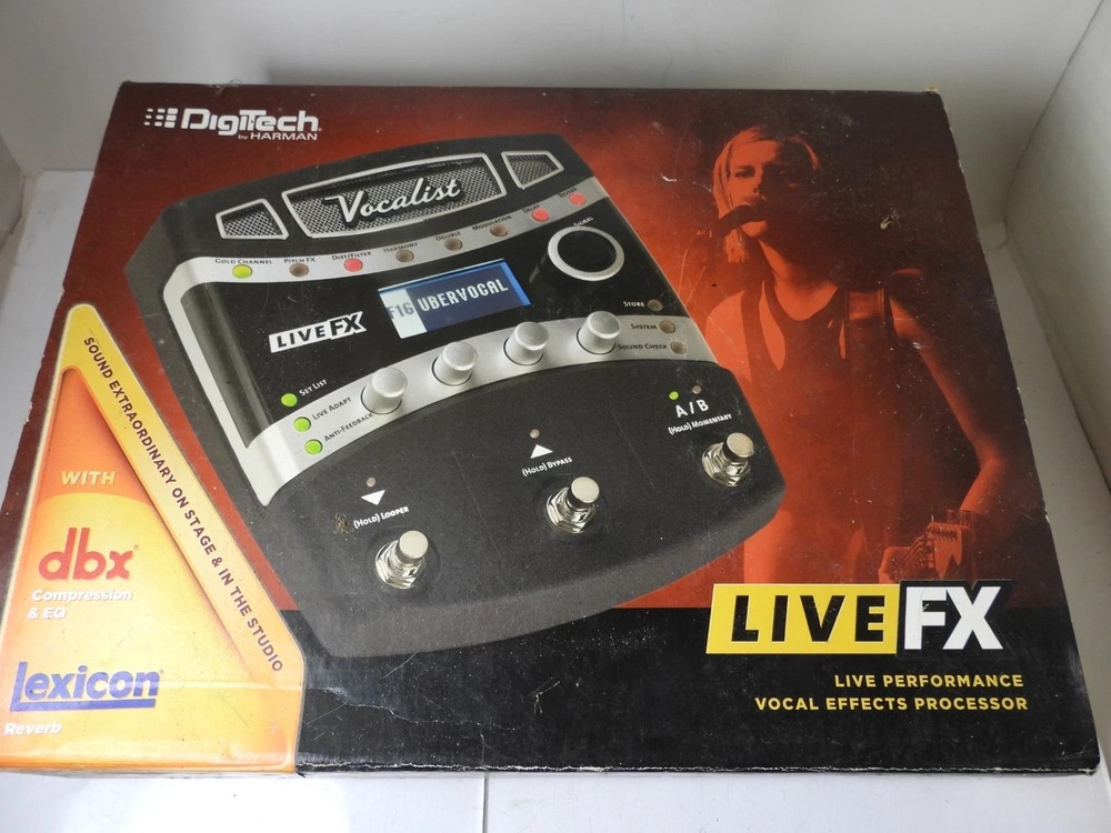 Digitech VLFX Vocalist Live FX Vocal Multi Effects Processor Pedal + PSU