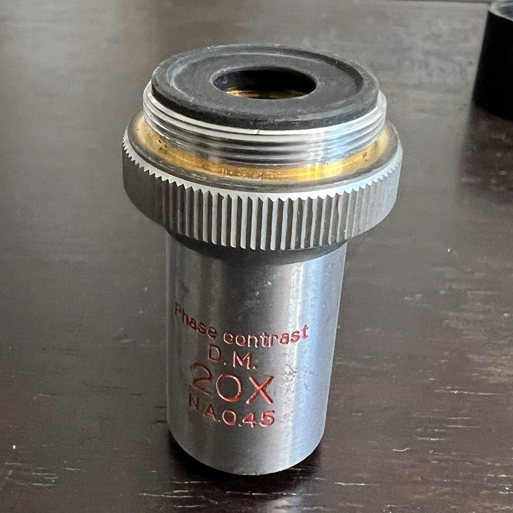 UNITRON 20X LENS OBJECTIVE MICROSCOPE PART OPTICS AS PICTURED 73378 N.A.O.45
