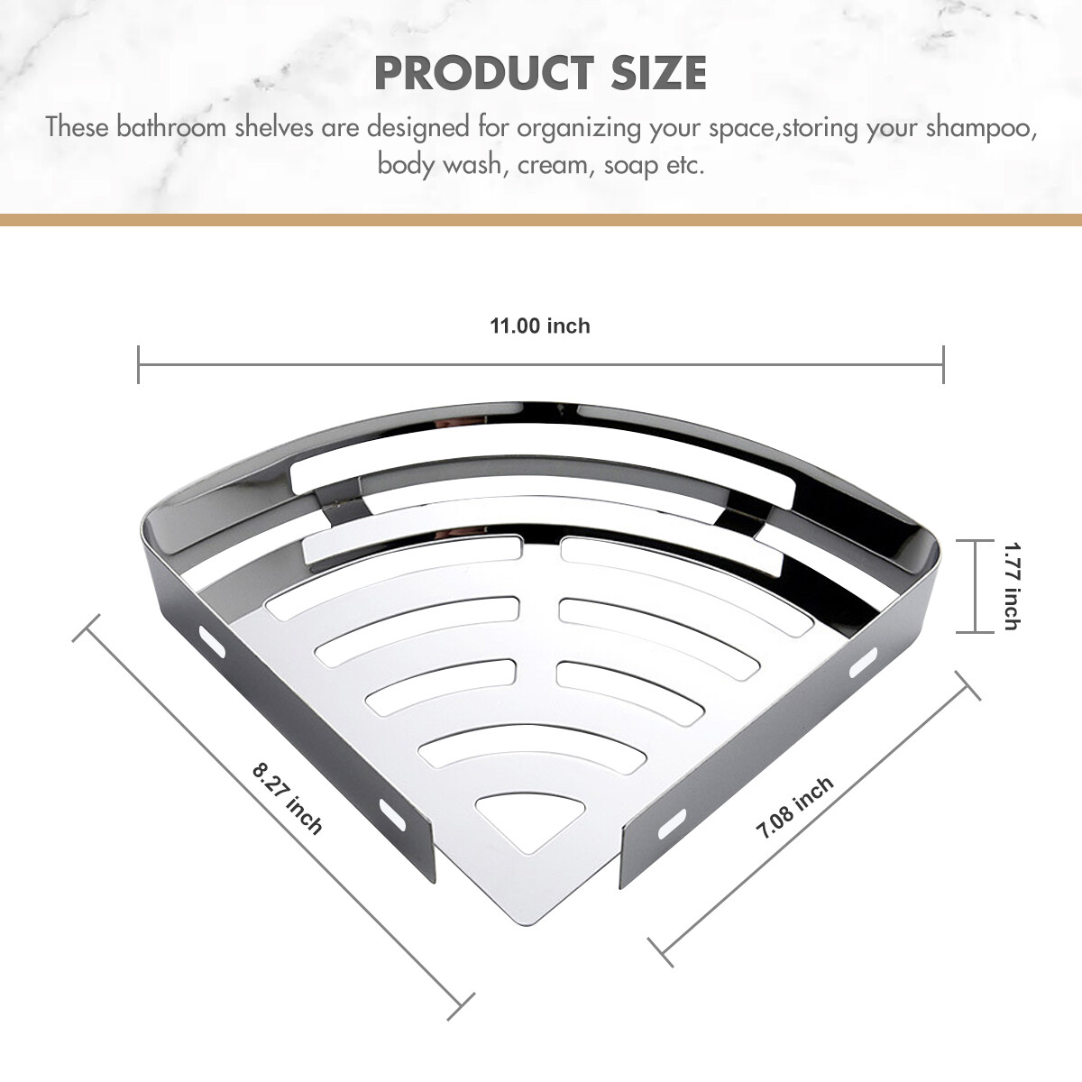 KULED Corner Shower Caddy, Adhesive Wall Mounted Bathroom shower corner shelves