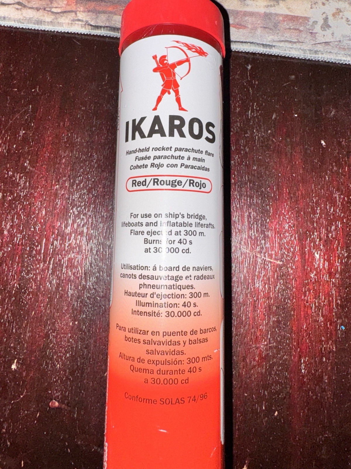 5pc RED PARACHUTE SIGNAL Flares ultra bright Pyro Mg based (USCG CERT SOLAS 74)