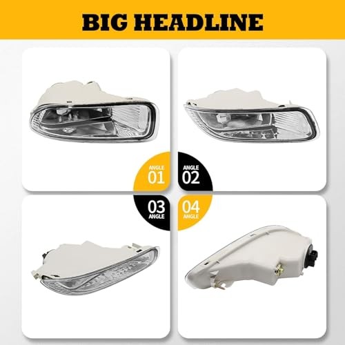 Front Bumper Fog Lights Pair Compatible with Corolla 2003 2004 Left & Right