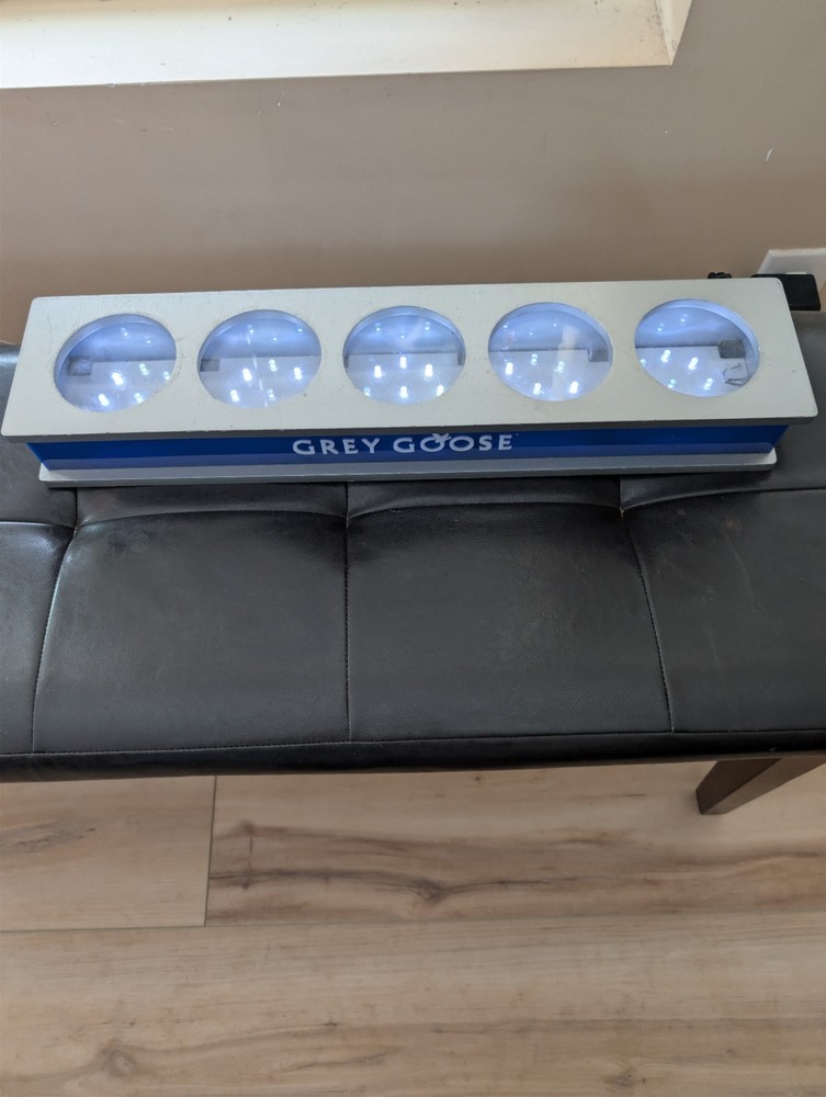 5 Bottle Grey Goose Light Up Bar Display Vodka