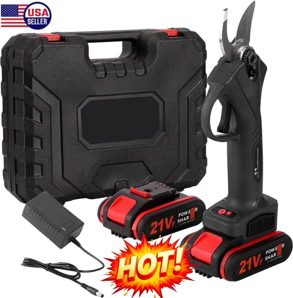 21V Electric Cordless Branch Scissors Pruning Shear Pruner Cutter+1/2Battery