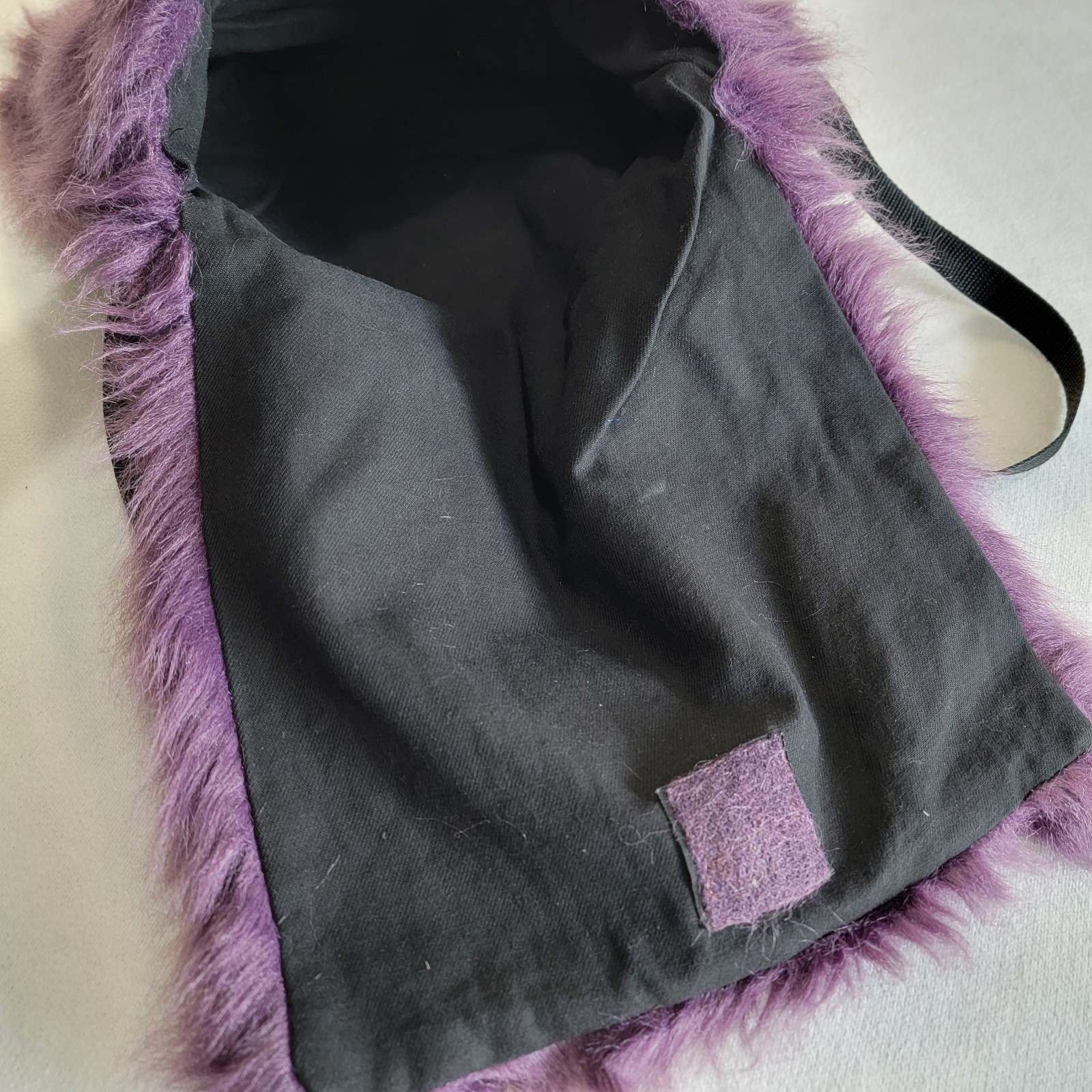 Vintage Y2K Faux Fur Punky Shoulder Bag Purple Medium Size for Women