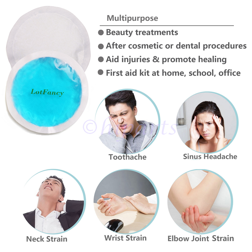 6Pcs Small Round Ice Gel Pack Hot Cold Therapy Heating Cooling Cloth Backing Kit