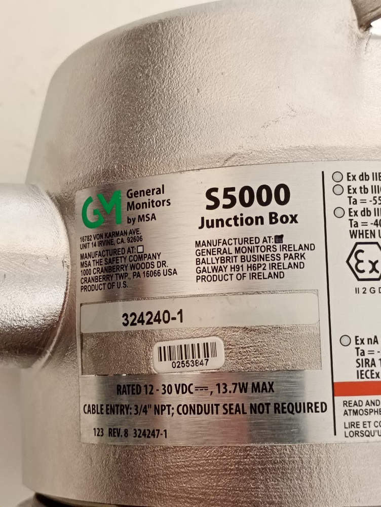 MSA / General Monitors / S5000 Junction Box / 324240-1