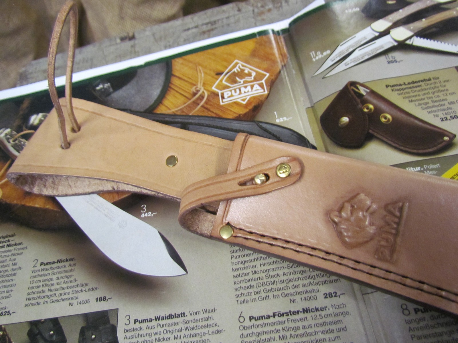 PUMA KNIFE SHEATH. GENUINE SOLINGEN for PUMA KNIFE WHITE HUNTER 6375.