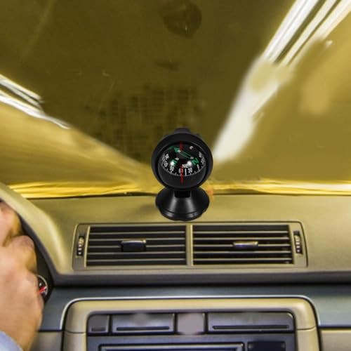 Adjustable Car Compass with Stick-On Base | Universal Dashboard Navigation
