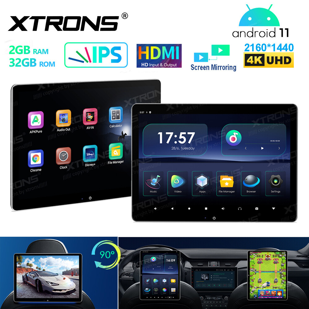 2x 14'' Android 11 Headrest Monitor Video Player Car TV Touch Screen WiFi USB 4K