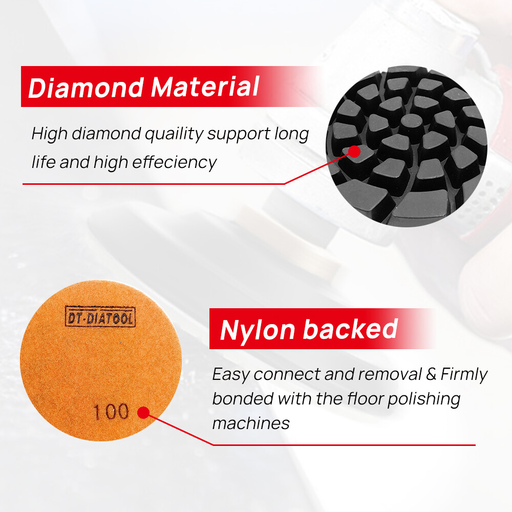 Diamond Concrete Grinding Discs 6pcs 4 inch Floor Renew Polishing Pads 100 mm