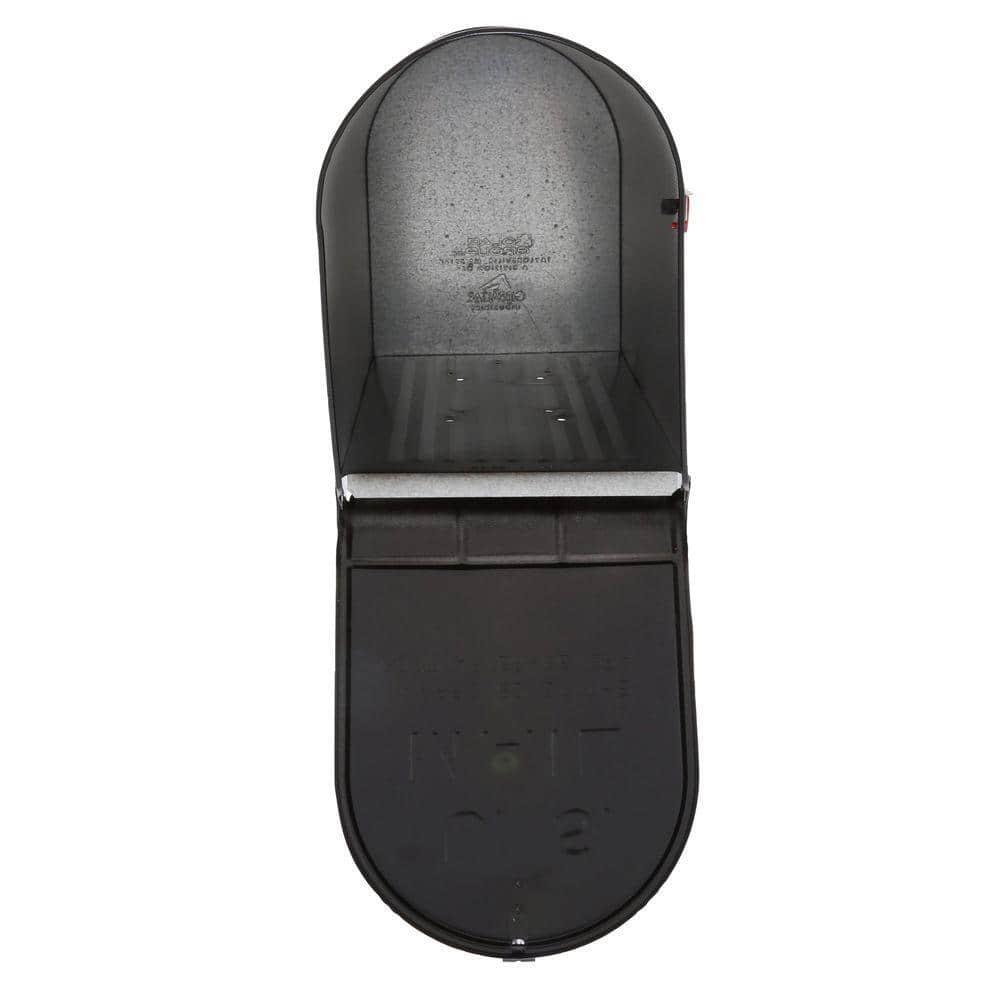 Post Mount Mailbox Black Extra Large Rust-Resistant Steel Adjustable Door Latch