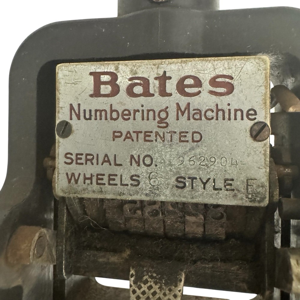 Bates Numbering Machine~Stamp Consecutive Duplicate Triplicate Repeat 6Wheel Vtg