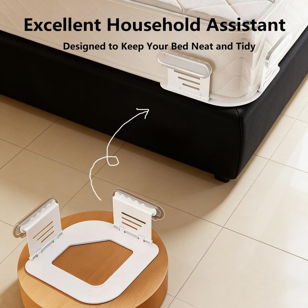 Bed Lock Holders, Keep Sheets Firm & Tight, Bed Fitted Holder Straps with Sec...