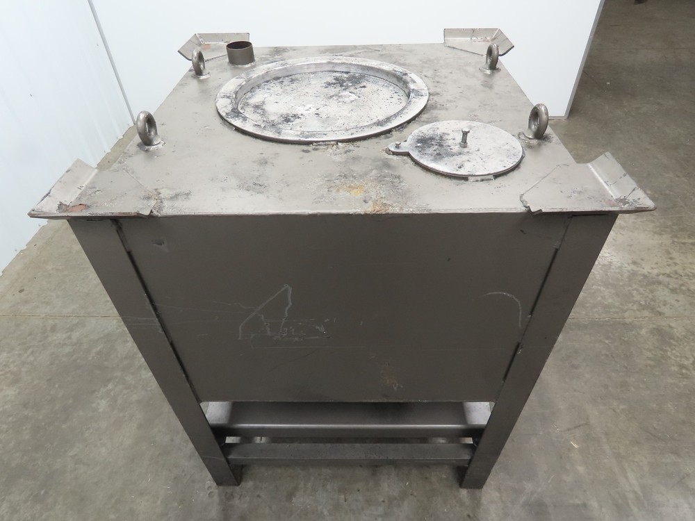 36" X 36" Portable Steel Bulk Material Bin Gravity Hopper With Fork Pockets